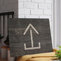PERSONALIZED CATTLE BRAND Glass Cutting Board Vintage Rustic Weathered Wood Design