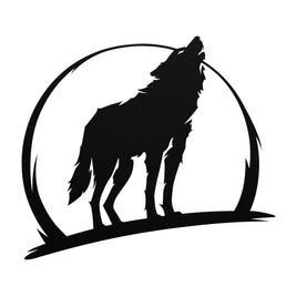Howling Wolf Metal Wall Art