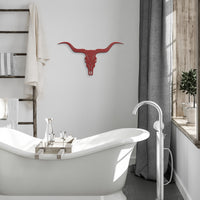 Texas Longhorn Skull Metal Cut Out Wall Decor For Western Rustic Boho Metal Wall Art
