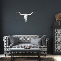 Texas Longhorn Skull Metal Cut Out Wall Decor For Western Rustic Boho Metal Wall Art