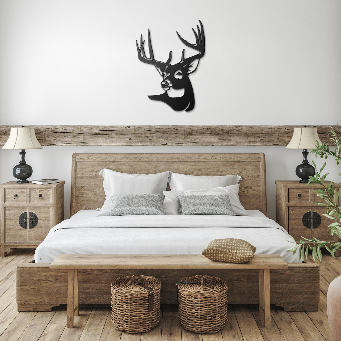 Whitetail Buck Metal Wall Art Western Cabin Hunting Lodge Wall Decor Outdoorsmen Man Cave Wildlife Artwork