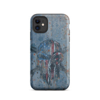 Punisher iPhone Case Vintage Distressed Rusted Phone Case Military and Outdoor Second Amendment Gun Owner Protective Case