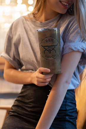 CUSTOM CATTLE BRAND Branded Looking Rustic Western 20oz Ringneck Tumbler