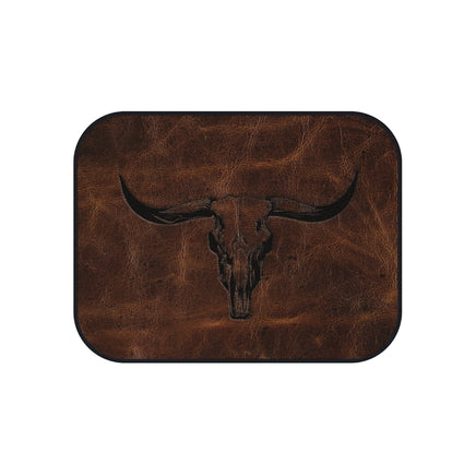 Longhorn Skull Set of 4 Universal Car Mats Rustic Western Truck Accessories Front and Back Four Door Floor Mats Cowboy Gift Idea for Pick Up