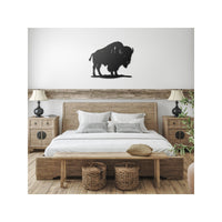 Buffalo Metal Wall Sign Rustic Wildlife Wall Art Cabin Lodge Metal Wall Decor Native American Animal Steel Artwork White Buffalo Standing