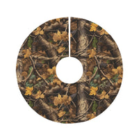 Camo Round Christmas Tree Skirt Hunting Lodge Decorations Hunter Outdoorsman Holiday Decorations Camouflage Decor For Hunting Cabin