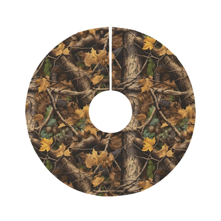 Camo Round Christmas Tree Skirt Hunting Lodge Decorations Hunter Outdoorsman Holiday Decorations Camouflage Decor For Hunting Cabin