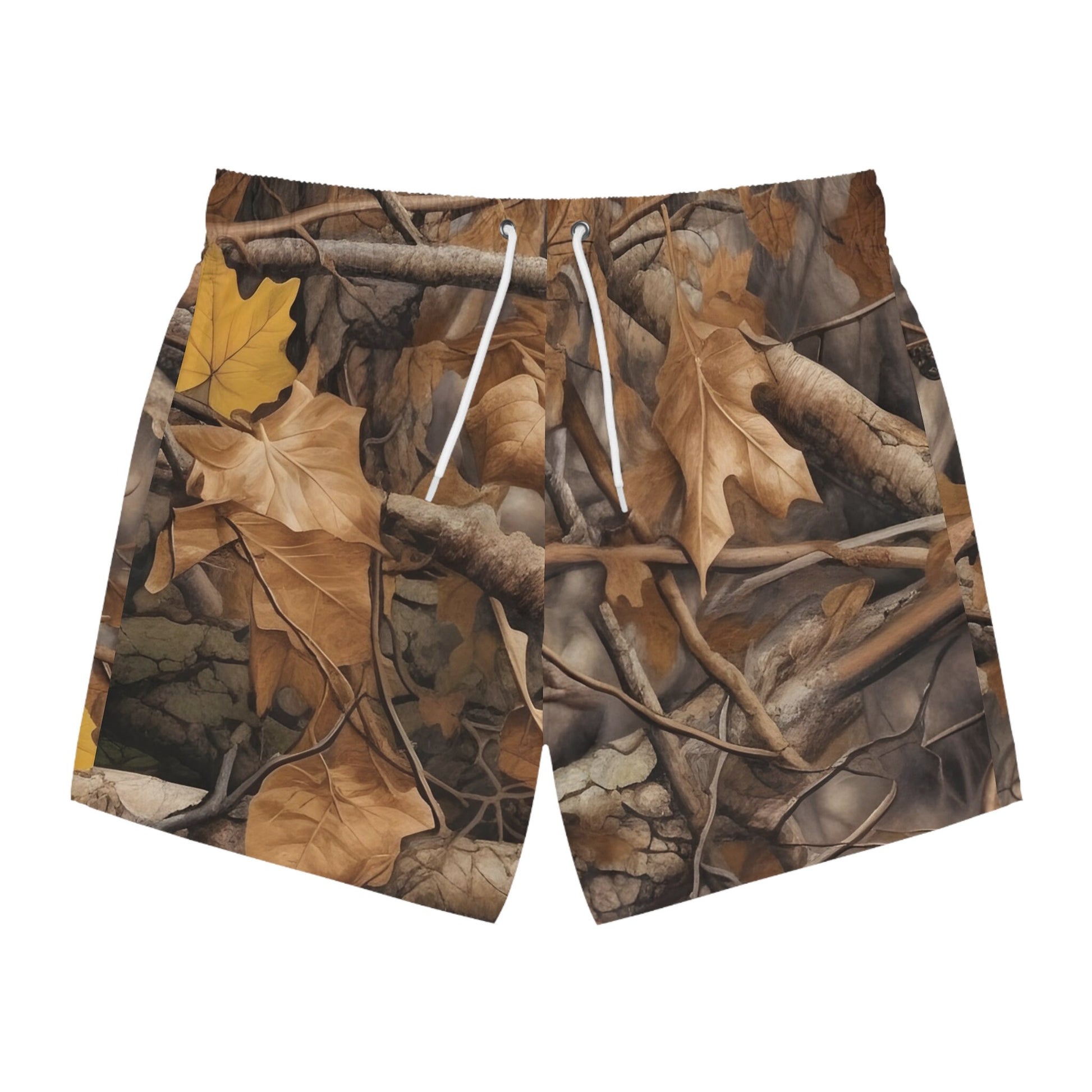 Camo Swim Trunks Camouflage Swimming Shorts for Hunters and Outdoorsmen Fall Colored Custom Swim Wear Unique Gift Idea