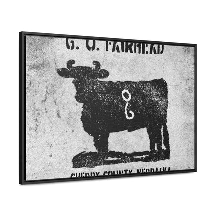 CUSTOM CATTLE BRAND Early 1900's Era Vintage Old Newspaper Historic Family Livestock Brand Framed Canvas Retro Western Wall Decor