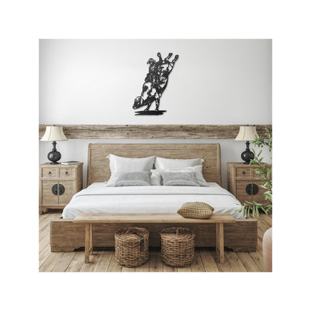 Bull Rider Rodeo Sign Powder Coated Metal Wall Decor for Western Theme Room Barn or Man Cave Cowboy Cowgirl Rodeo Artwork Steel Wall hanger