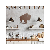 Buffalo Metal Wall Sign Rustic Wildlife Wall Art Cabin Lodge Metal Wall Decor Native American Animal Steel Artwork White Buffalo Standing