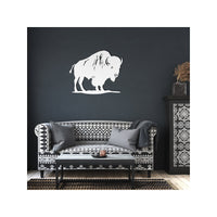 Buffalo Metal Wall Sign Rustic Wildlife Wall Art Cabin Lodge Metal Wall Decor Native American Animal Steel Artwork White Buffalo Standing