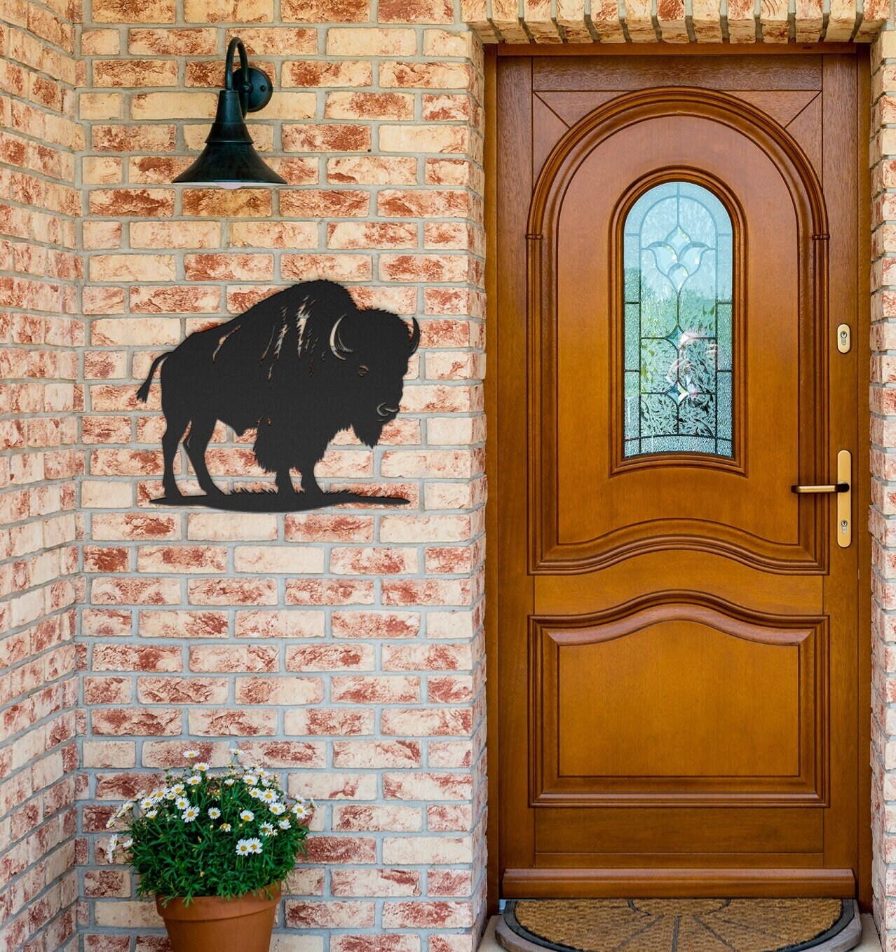 Buffalo Metal Wall Sign Rustic Wildlife Wall Art Cabin Lodge Metal Wall Decor Native American Animal Steel Artwork White Buffalo Standing