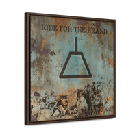 CUSTOM CATTLE BRAND Ride For The Brand Gallery Canvas Wraps Square Wood Frame Vintage Retro Branding Iron Wall Decor Rustic Western Design