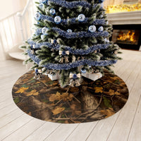 Camo Round Christmas Tree Skirt Hunting Lodge Decorations Hunter Outdoorsman Holiday Decorations Camouflage Decor For Hunting Cabin