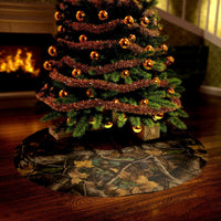 Camo Round Christmas Tree Skirt Hunting Lodge Decorations Hunter Outdoorsman Holiday Decorations Camouflage Decor For Hunting Cabin