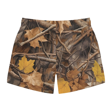 Camo Swim Trunks Camouflage Swimming Shorts for Hunters and Outdoorsmen Fall Colored Custom Swim Wear Unique Gift Idea