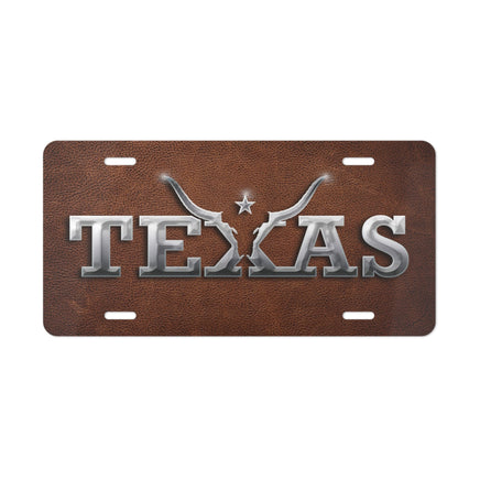 Texas Longhorn License Plate Cowboy Western Rancher State of Texas Custom Vanity Plate for Car or Truck Show Truck Accessories