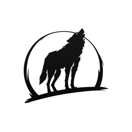 Howling Wolf Metal Wall Art Steel Wildlife Metal Wall Decor Patio Outdoor Artwork Coyote Cutout Artwork Predator Hunter Rustic Decorations