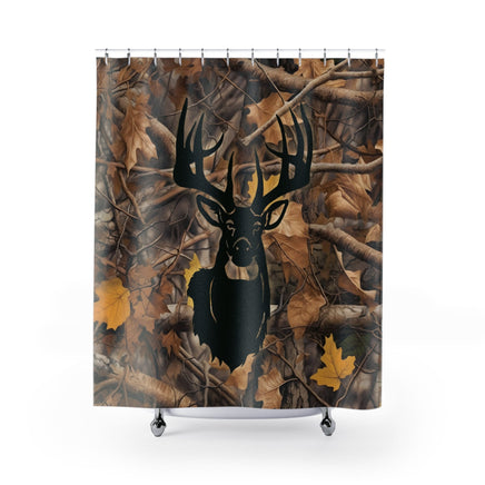 Whitetail Deer Camo Shower Curtain Hunting Camouflage Outdoors Themed Bathroom Decor Polyester Shower Curtain Hunting Cabin Home Decor