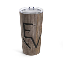 CUSTOM CATTLE BRAND Branded Weathered Wood Tumbler Western Cowboy Rancher Unique Gift Idea Branding Iron Ranch Stainless Steel Tumbler