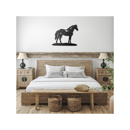 Horse Standing Rustic Western Wall Art for Ranch Lodge Cabin Cowboy Vintage Art Wall Decor Equestrian Riding Metal Artwork Cutout Art