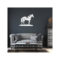 Horse Standing Rustic Western Wall Art for Ranch Lodge Cabin Cowboy Vintage Art Wall Decor Equestrian Riding Metal Artwork Cutout Art