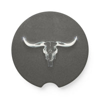 Texas Longhorn Soapstone Car Coaster Custom Western Vehicle Accessories Rancher Truck Accessory Rodeo Gift Idea Interior Vehicle Mod