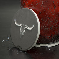 Texas Longhorn Soapstone Car Coaster Custom Western Vehicle Accessories Rancher Truck Accessory Rodeo Gift Idea Interior Vehicle Mod