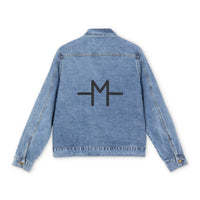 CUSTOM CATTLE BRAND Men's Western Denim Jacket Livestock Brand Ranch Logo Custom Blue Jacket