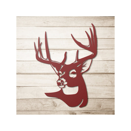 Whitetail Buck Metal Wall Art Western Cabin Hunting Lodge Wall Decor Outdoorsmen Man Cave Wildlife Artwork Hunter Cutout House Decor