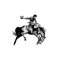 Vintage Saddle Bronc Rider Country Western Rodeo Art Decal Cowboy Sticker Gift Idea Retro Cowboy Rodeo Artwork