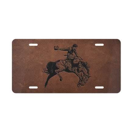 Vintage Cowboy Bronc Rider License Plate Cowboy Western Rancher Rodeo Artwork Plates for Car or Truck Rodeo Artwork Truck Accessories