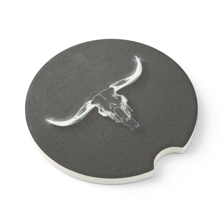 Texas Longhorn Soapstone Car Coaster Custom Western Vehicle Accessories Rancher Truck Accessory Rodeo Gift Idea Interior Vehicle Mod