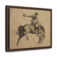 Vintage Rodeo Cowboy Bronc Rider Canvas Rustic Western Wall Decor Premium Wood Framed Canvas Prints Cattle Ranch House Warming Gift Idea