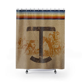 CUSTOM CATTLE BRAND Vintage Western Cowboy Cattle Drive Shower Curtain Ranch House Rodeo Country Western Bathroom Decor Gift Shower Curtain