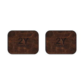 CUSTOM CATTLE BRAND Rear Seat Car Mats (2x Rear) Western Truck Accessories Rustic Cowboy Gift Idea