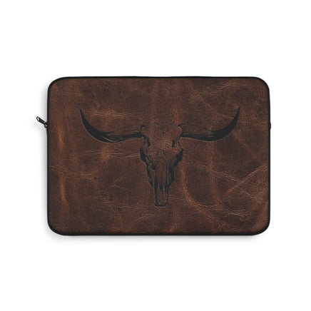 Texas Longhorn Laptop Sleeve Country Western Rustic Printed Computer Case Printed Leather Polyester College Class Gift Idea