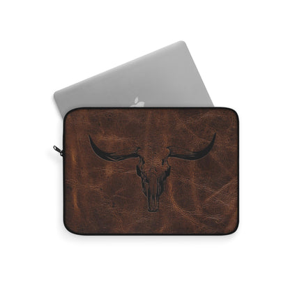 Texas Longhorn Laptop Sleeve Country Western Rustic Printed Computer Case Printed Leather Polyester College Class Gift Idea