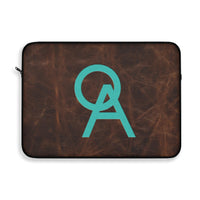 Padded Laptop Sleeve CUSTOM CATTLE BRAND Turquoise Printed Leather Pattern Personalized Western Computer Case Computer Protective Case