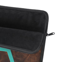 Padded Laptop Sleeve CUSTOM CATTLE BRAND Turquoise Printed Leather Pattern Personalized Western Computer Case Computer Protective Case