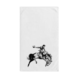 Rustic Rodeo Hand Towel Vintage Bronc Rider Western Bathroom Accessories Cowboy Home Ranch Lodge Decor Towel Retro Themed Decorations