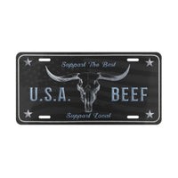 USA Beef Support Local License Plate Cowboy Western Rancher Personalized Livestock License Plate Patriotic Cattle Producers Truck Accessory