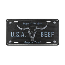 USA Beef Support Local License Plate Cowboy Western Rancher Personalized Livestock License Plate Patriotic Cattle Producers Truck Accessory