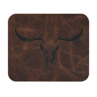 Texas Longhorn Mouse Pad Rectangle Leather Print Graphic Rustic Western Office Mouse Pad Rancher Country Western Office Decor