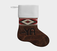 CUSTOM CATTLE BRAND Holiday Stocking Western Ranch Holiday Christmas Decorations for Rustic Lodge Cowboy Ranching Themed Interior Design