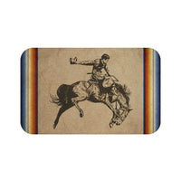 Vintage Bronc Rider Bath Mat Country Western Home Bathroom Decor Tan Background Retro Southwestern Farmhouse Bathroom Floor Mat Padded Mat