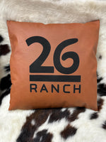 CUSTOM CATTLE BRAND Leatherette Decorative Throw Pillows Laser Engraved Custom Livestock Brand Western Rustic Home Decor Acreage Ranch Decor