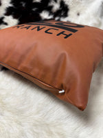 CUSTOM CATTLE BRAND Leatherette Decorative Throw Pillows Laser Engraved Custom Livestock Brand Western Rustic Home Decor Acreage Ranch Decor