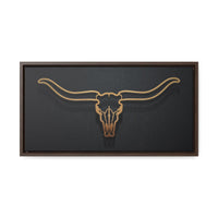 Modern Texas Longhorn Canvas Black and Orange Rustic Western Wall Decor Premium Luxury Wood Framed Canvas Prints Cattle Ranch House Warming